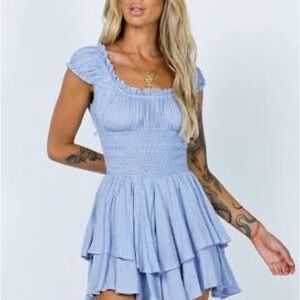 Blue Ruffled Jumpsuit